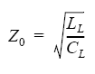 Z0
= sqrt(LL/CL)